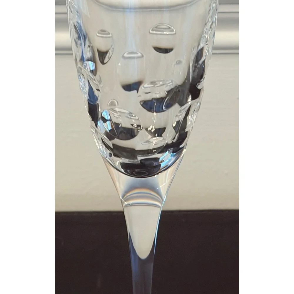 Rogaska Celebration crystal disco beat Champagne Flutes Set of 3 Made In EU